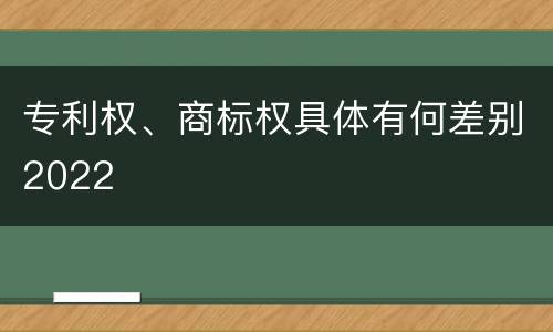 专利权、商标权具体有何差别2022