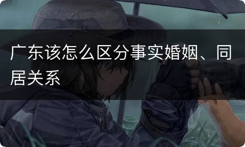 广东该怎么区分事实婚姻、同居关系
