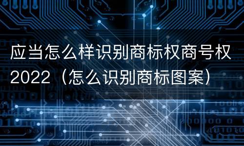 应当怎么样识别商标权商号权2022（怎么识别商标图案）