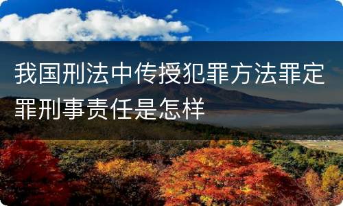我国刑法中传授犯罪方法罪定罪刑事责任是怎样