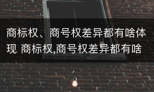 商标权、商号权差异都有啥体现 商标权,商号权差异都有啥体现
