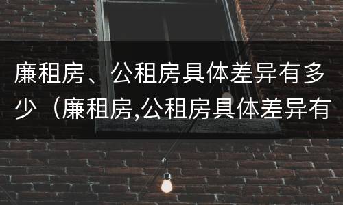 廉租房、公租房具体差异有多少（廉租房,公租房具体差异有多少年）