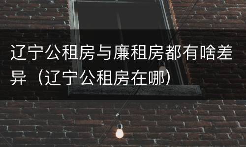 辽宁公租房与廉租房都有啥差异（辽宁公租房在哪）
