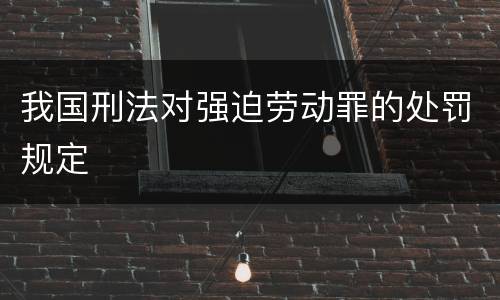 我国刑法对强迫劳动罪的处罚规定