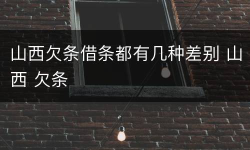 山西欠条借条都有几种差别 山西 欠条