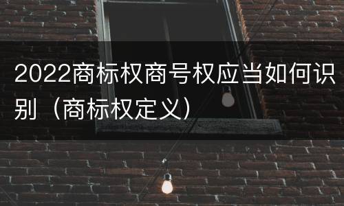 2022商标权商号权应当如何识别（商标权定义）
