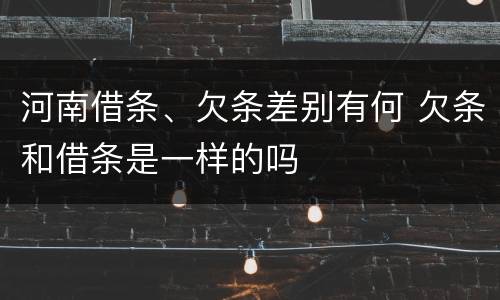 河南借条、欠条差别有何 欠条和借条是一样的吗