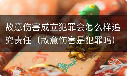 故意伤害成立犯罪会怎么样追究责任（故意伤害是犯罪吗）
