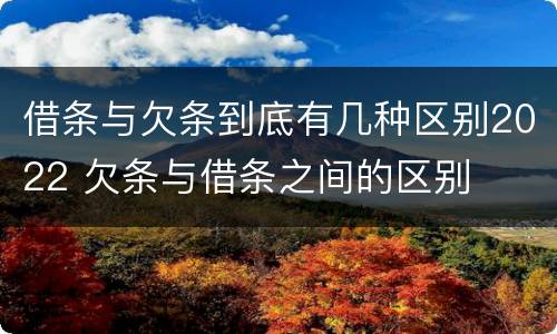 借条与欠条到底有几种区别2022 欠条与借条之间的区别