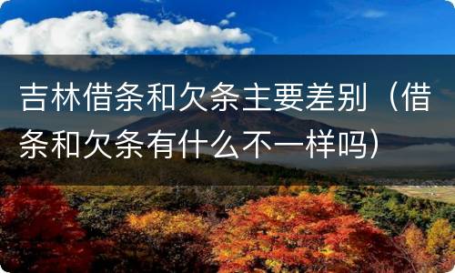 吉林借条和欠条主要差别（借条和欠条有什么不一样吗）