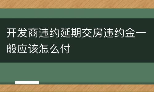 开发商违约延期交房违约金一般应该怎么付