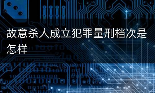 故意杀人成立犯罪量刑档次是怎样