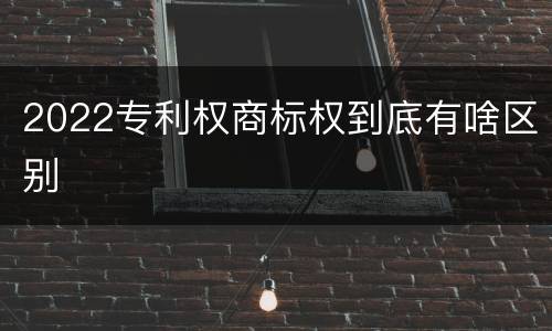 2022专利权商标权到底有啥区别