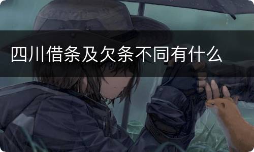 四川借条及欠条不同有什么
