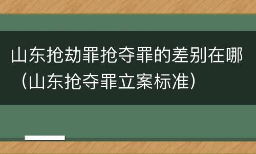 山东抢劫罪抢夺罪的差别在哪（山东抢夺罪立案标准）