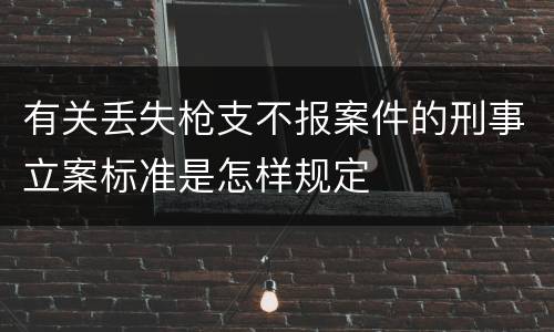 有关丢失枪支不报案件的刑事立案标准是怎样规定