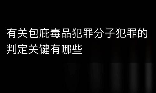 有关包庇毒品犯罪分子犯罪的判定关键有哪些