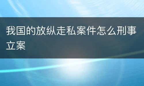 我国的放纵走私案件怎么刑事立案