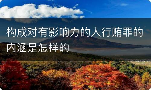 构成对有影响力的人行贿罪的内涵是怎样的