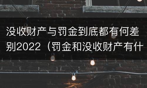 没收财产与罚金到底都有何差别2022（罚金和没收财产有什么区别）