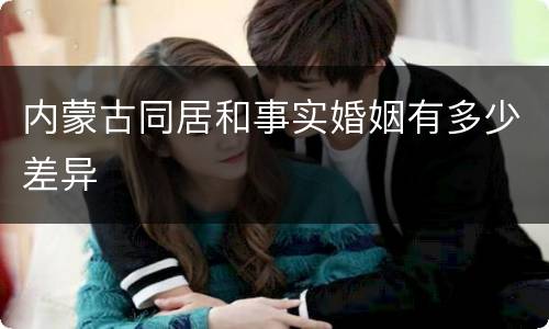 内蒙古同居和事实婚姻有多少差异