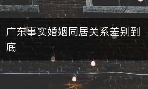 广东事实婚姻同居关系差别到底