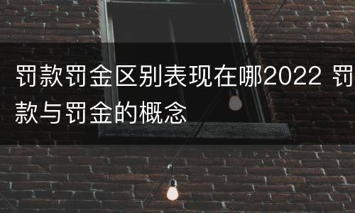罚款罚金区别表现在哪2022 罚款与罚金的概念