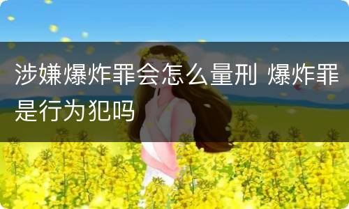涉嫌爆炸罪会怎么量刑 爆炸罪是行为犯吗