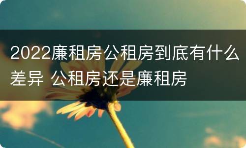 2022廉租房公租房到底有什么差异 公租房还是廉租房