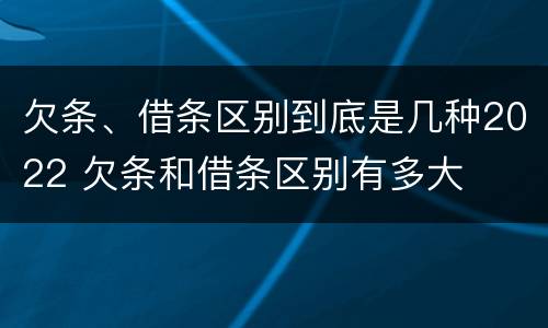欠条、借条区别到底是几种2022 欠条和借条区别有多大