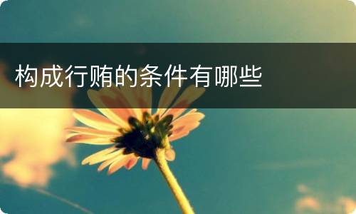 构成行贿的条件有哪些