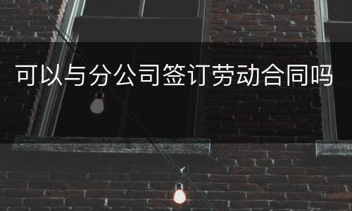 可以与分公司签订劳动合同吗