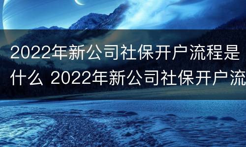 2022年新公司社保开户流程是什么 2022年新公司社保开户流程是什么呢