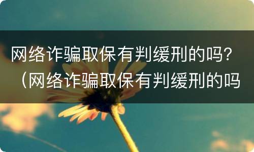 网络诈骗取保有判缓刑的吗？（网络诈骗取保有判缓刑的吗知乎）