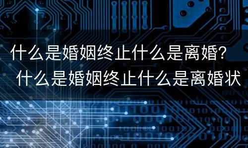什么是婚姻终止什么是离婚？ 什么是婚姻终止什么是离婚状态