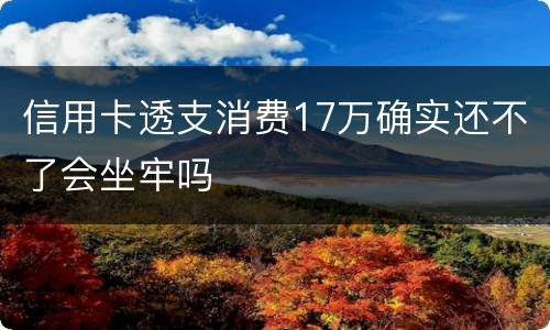 信用卡透支消费17万确实还不了会坐牢吗