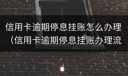 信用卡逾期停息挂账怎么办理（信用卡逾期停息挂账办理流程）
