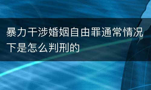 暴力干涉婚姻自由罪通常情况下是怎么判刑的