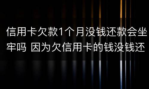 信用卡欠款1个月没钱还款会坐牢吗 因为欠信用卡的钱没钱还会坐牢多久