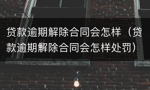 贷款逾期解除合同会怎样（贷款逾期解除合同会怎样处罚）