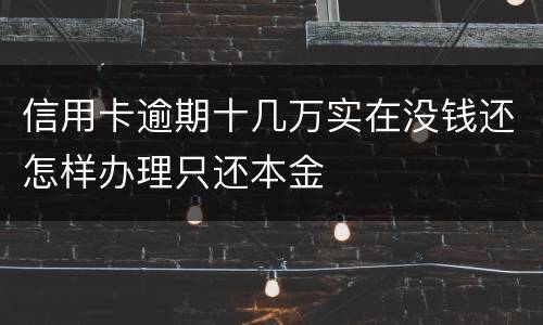 信用卡逾期十几万实在没钱还怎样办理只还本金
