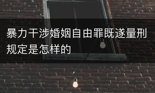 暴力干涉婚姻自由罪既遂量刑规定是怎样的