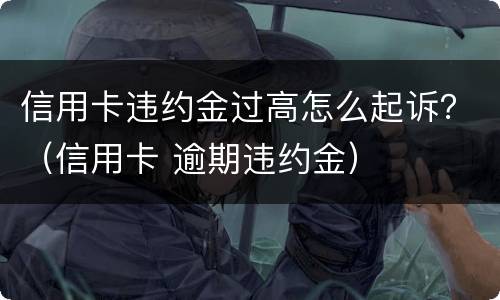 信用卡违约金过高怎么起诉？（信用卡 逾期违约金）