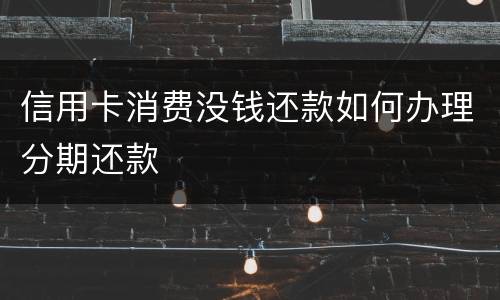 信用卡消费没钱还款如何办理分期还款