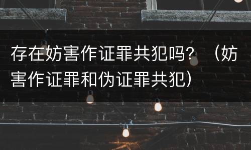 存在妨害作证罪共犯吗？（妨害作证罪和伪证罪共犯）