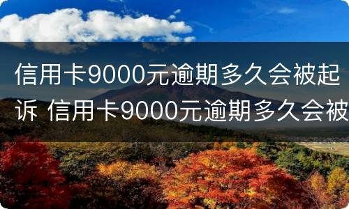 信用卡9000元逾期多久会被起诉 信用卡9000元逾期多久会被起诉呢