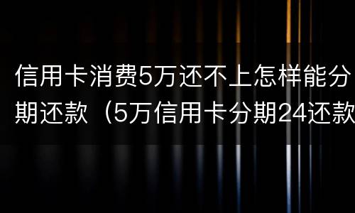 信用卡消费5万还不上怎样能分期还款（5万信用卡分期24还款方式）