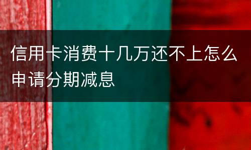 信用卡消费十几万还不上怎么申请分期减息