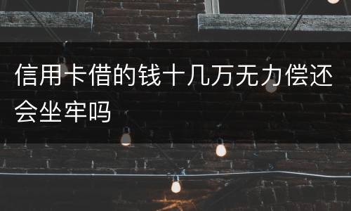 信用卡借的钱十几万无力偿还会坐牢吗