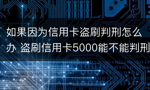 如果因为信用卡盗刷判刑怎么办 盗刷信用卡5000能不能判刑